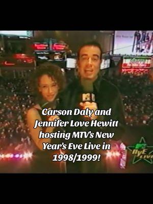 Carson Daly and Jennifer Love Hewitt hosting MTV's New Year's Eve Live in 1998/1999! #carsondaly #jenniferlovehewitt #1998 #1999 #90s #late90s #nye #newyearseve #happynewyear #90snostalgia #ilovethe90s #nostalgia #throwback #Flashback #wedontwannagrowup #fyp #foryou 