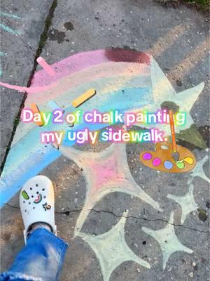 :) #arttok #chalk #chalkart #chalktok #chalkwaterart #artistsoftiktok #fun #cute #color #colorful #rainbow #coloring 