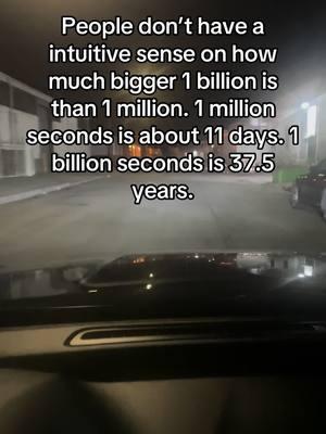 Time to rethink those ‘just a few billion’ budgets. #fyp #1million #1billion #years 