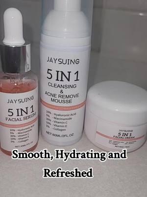 Jaysuing 5 in 1 Set!! My routine!!  #Cleansing &AcneMousse #facialtreatment #FacialSerum #moisturizercream #cleanfacecheck #freshface 