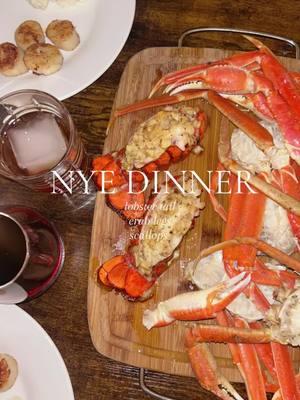 NYE dinner for 2- my first time making crab or lobster tail #cooking #dinner #nye #privatecheftomyself #cooking #lobster #crab #couplesdinner #2025 