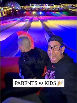 We always love a good old fashion PARENTS vs KIDS challenge! This was the perfect opportunity going down a huge snow tubing hill. The kids thought they had it in the bag put the parents came barreling down and they didn't stand a chance LOL #tubing #familyvlog #Vlog #travelvlog #travelfamily #familyfun