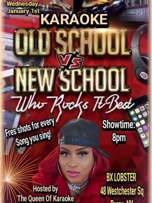 we outside!!!! best start the new year off right! whooo #oldschoolvsnewschool #queenvibes #fyp #tashabeeentertainment #djtashabee #GODGOTUS #karaokewednesday #bxlobster