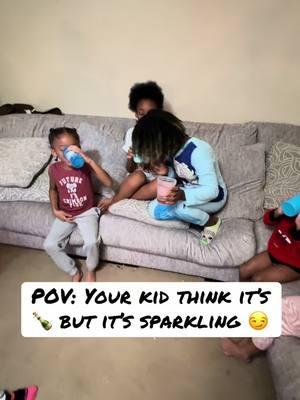 Little sparkling Welch’s for our party and somebody think they lit 🤣🤣🤣 Girrrrrrrrl 😭 #kidsarefunny #funnyvideos #newyear #kids #bigfamily #fyp #dadgang #somebodycomegether 