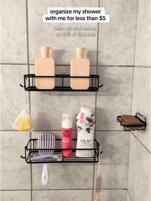 Get it before it runs out! These shower organizer shelves are 60% off right now 🚿 (less than $5) Link Above 🖤 #shower #showershelves #organizedhome #organize #showerroutine #Home #showercaddy #bathroom #aesthetic #TikTokShop #tiktokmademebuyit #tiktokshopfinds 