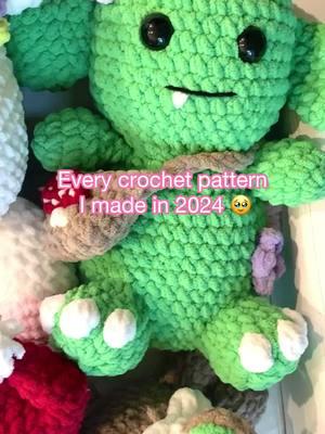 I cant believe that in 2024, I released more patterns than all the other years combined! Here’s to TWENTY pattern releases and to YOU 🥹 for making this possible! I couldn’t have done it without you🥲Thank you soooo much for being here, and making this year so special and wonderful! I hope you’re all having a wonderful new years eve! Here’s to 2025! 💕💕 Where to find the patterns: -Penguin: Free on my Blog and as a Tutorial -Dragon: Shop or Patreon -Spring Dragon & Strawberry Dragon Mod: My Blog -Little Bear: Free on my blog and as a tutorial -Hatchling Dragon: Free on my Blog and as a tutorial -Lamb/Sheep: Shop or Patreon or free as a tutorial -Goblin: Shop or Patreon -Baby Pride Bees: Patreon -Baby Pride Ghosts: Free on Blog -Octopus: Patreon -Unicorn: Shop or Patreon -Boba Milk Tea: Free on my Blog -Cat with Spooky Hats: Shop or Patreon or the cat itself (not the hats) can be found in a free tutorial -Pumpkin Ghost: Patreon -Witch Turtle: Free on my blog -Apple Fox: Shop or Patreon -Fish Hat Seal: Shop or Patreon -Christmas Hat Mini Seals: Shop or Patreon (the mini seal portion (without hats) coming to blog and tutorial son) -Christmas Beaver: Free on my blog -Milk and Cookies Seal: Patreon #crochetpattern #freecrochetpatterns #crochetplushie #crochetplushiepattern #amigurumipatterns 