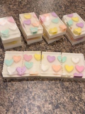 Candy Heart Soap 🩷✨ #soap #candyheart #valentine #ValentinesDay #heart #meltandpour #soapmaking #soapcutting #soapasmr #soapmakersoftiktok #soapmaker #soaptok #fyp #SmallBusiness 