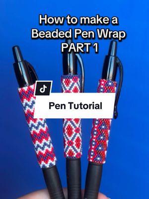 Beaded Pen Wrap Tutorial: Part 1 #beadedpen #tutorial #howto #beadwork #peyotestitch #beadedpenwrap #nativetiktok 