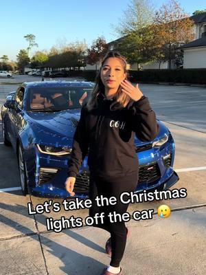 Until next year 🎄✨  #fyp #camaro #carslover #carsofinstagram #car #cargirls #christmaslights #carsoftiktok #camarossv8 