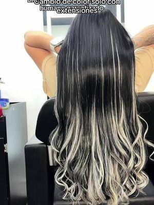 Cambio de color solo con extensiones #extractions #extensionesadesivas #extensionescosidas #extensionestape #nyc #queens 