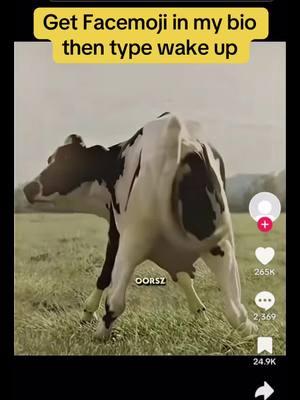 Get Facemoji in my bio then type wake up to see the hidden effects #wakeup #newyear #2025 #firstofthemonth #dancingcow #viral #trending #fyp #fy #trend #foryou #tiktok 