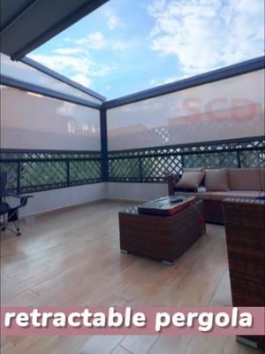 Cover your balcony in seconds #pergola #retractable #Outdoors #pergoladesign #sunshade #rollerblinds #outdoor #sunshade #garden #balcony #electric #patiocover #patio #pergolas #fyp #fypシ 