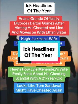 Here are even more top headlines about cheating and relationship drama that rocked Hollywood this year! #news #newsupdates #topheadlines #scandal #hollywood #affair #cheatinghusband #arianagrande #daltongomez #ethanslater #hughjackman #meganfox #machinegunkelly #mgk #tomsandoval #scandoval #vanderpumprules #cheating #infidelity