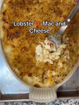 Lobster🦞Mac and Cheese. Happy New Year’s Eve!🥂This is what we’re having, because it’s decadent but easy and not too over-the-top. I’m serving it with filet mignon and a salad, so it’s a variation on surf and turf. Serves 4. 5 T unsalted butter 5 T flour 3 cups whole milk, room temperature  12 oz pasta, elbow, cavatappi or cellentani 2 t kosher salt ½ t garlic powder ½ t onion powder ¼ t ground nutmeg ¼ t black pepper ⅛ t cayenne 5 oz shredded mild cheddar cheese 5 oz shredded mozzarella cheese 5 oz shredded Gruyere cheese 3-4 lobster tails, or about 1½ cups chopped cooked lobster meat  ½ c panko and 2 T butter (optional) to make buttered breadcrumbs If using raw lobster tails, preheat the oven to 425 degrees. Cut the softer underside of the tails lengthwise with strong scissors to open the shell somewhat. Melt 2 tablespoons  butter and brush the tops of the tails with butter then sprinkle with salt. Bake 10 minutes. Remove from the oven, and remove meat from the shells. Roughly chop lobster meat and set aside. Lower oven temperature to 375 degrees. Coat a 2 or 3 quart baking dish with butter or cooking spray. Combine the three types of shredded cheeses and then remove 1 cup of cheese to use at the end for topping. Fill a large pot with water and bring to a boil. Add 2 T salt and cook pasta to al dente according to package instructions. Err on the side of undercooking rather than over cooking. When cooked, drain and set aside. Melt the butter in a large Dutch oven or pot over medium heat. Add the flour, then whisk until combined and cook 1 minute. Slowly whisk in the milk and cook for 3-5 minutes until thickened and smooth. Stir in the cheese, 2 teaspoons salt, garlic powder, onion powder, nutmeg, pepper, and cayenne. Once cheese has melted and sauce is smooth, remove from the heat. Fold in the cooked pasta and lobster meat. Transfer the mixture to the prepared baking dish. Sprinkle the reserved cup of shredded cheese on top. Option to brown some panko breadcrumbs in butter (season with salt, pepper, and a little garlic powder) and sprinkle on top. Bake for 25-30 minutes or until breadcrumbs and cheese on top are golden brown. #chouquettekitchen #happynewyear #cook #winterdinner #foodgblogger 