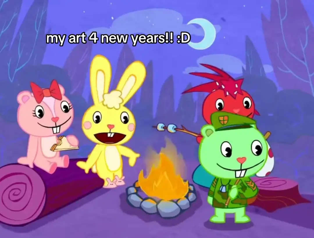 meant to post this hours ago whoops #art #happynewyear2025 #2025 #htf #happytreefriends #htfflippy #fypシ 