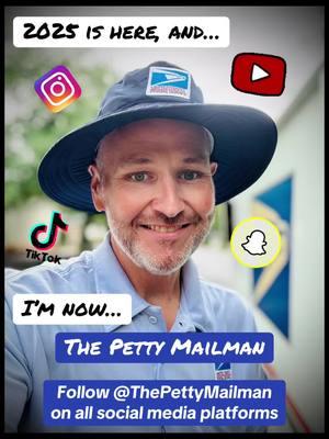 2025 starts new things, including name changes. I’m now The Petty Mailman. Follow me on ALL social media platforms at @ThePettyMailman. Happy New Year and thanks for all the love and support.  Views are my own and not of my employer. FOR LEGAL REASONS. IT’S ALL A JOKE. 🙄🤣 #mailtok #mailman #usps #ups #fedex #amazon #deliverydriver #drama #petty #worklife #workflow #ilovemyjob #mailgram #tiktok #follow #fyp #instagram #youtube #snapchat #twitter #X #newyear 