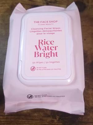 Rice water bright facial wipes can be used to remove excess skincare and can also remove makeup. In my experience these left my skin feeling moisturized and brighter, My Sensitive skin approved 👍 Do your own research on the ingredients 🫵 #skincare #facialwipes #facewipes #makeupremover 