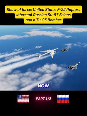 Show of force: United States F-22 Raptors intercept Russian Su-57 Felons and a Tu-95 Bomber #usaf #usa #fighterjet #military #f22raptor #f22 #su57 #su57felon #tu95 #intercept