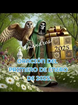 ORACIÓN DEL  PRIMERO DE ENERO DE 2025. Bendecido Miércoles hermanos de fé. Amados Dios y Santísima Muerte, gracias por este nuevo año que inicia.  Hoy les agradecemos por su fidelidad, son guías buenos y perfectos.  Les entregamos nuestros planes, sueños y proyectos, confiando plenamente en su perfecta voluntad.  Les pedimos que a lo largo de este año cuiden de nosotros, de nuestras familias, y nos guíen por senderos de paz y bendición.  Tenemos mucha fe y expectativa para este 2025. Sorpréndannos con cosas maravillosas, abran caminos que no imaginamos y hagan en nuestras vidas y en las de los nuestros lo que solo ustedes pueden hacer.  Les suplicamos que este año sea de salud, abundancia, trabajo, amor, paz en el corazón para todos nosotros, sus devotos, creyentes y seguidores.  Declaramos un año lleno de su favor, milagros y bendiciones abundantes. Abran las ventanas de los cielos y derramen sobre nosotros su gracia.  Caminen con nosotros cada día, renueven nuestras fuerzas y fortalezcan nuestra fe. Gracias porque siempre escuchan nuestras súplicas.  Si te gustó esta oración, dale like, comenta y comparte la página SANTISIMA MUERTE @HMANDRES1. Amén Dios Todopoderoso y mi Santísima Muerte. #oración #oracion #oracionmartessantamuerte #santísimamuerte #holydeathdevotee #holydeath #tiktoksantamuerte #tiktokviralvideo #holydeath #tiktoksantamuerte #tiktokviralvideo #foryoupage #paratí #foryour #santamuertedevotee #santamuertealtar #santamuerteculto #santamuerteprotegeme #dalelike #comparte #santamuertebendita #oracionmiercolessantamuerte #santamuerteoracionmiercoles #miercolesoracionsantamuerte #foryourpage #tiktokvir #tiktokusa #tiktokmexico #tiktokme #viralvideo #viralsantamuerte #1enero #oracionespoderosas 