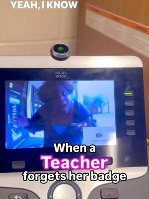 Do you tend to forget your badge too? 🫣💭 Shoutout to my principal @Mr.Abed 🤣 for doing this with me Follow for more laughs 🍎🤪 #leslierobcomedy #teachercomedy #teacherhumor #funnyteacher #teachertok #teachertiktok #teachersoftiktok #teachersontiktok 