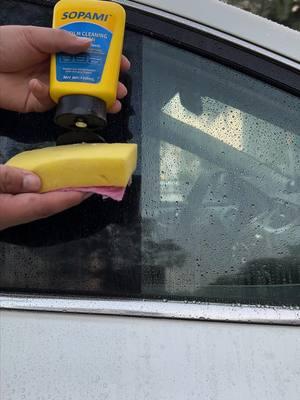 Solve the problem of automobile glass oil film.#car #fpy #goodcar #clean #carwash 