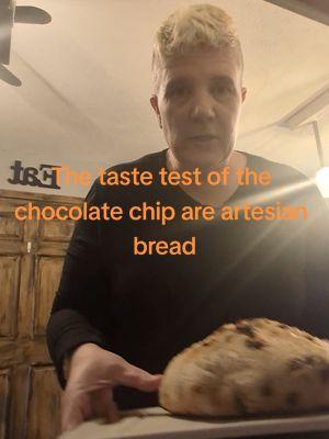 The taste test of chocolate chip artesian bread #breadtok #notabaker #bread #artisan #chocolate #chocolatechip 