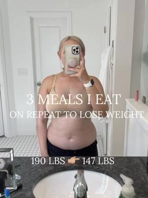 3 meals I eat on repeat to lose weight👇🏼recipes below!  Just to clarify, I do eat other meals 😂 I don’t ONLY eat these 3 all day everyday. These are just 3 staple recipes I rotate through!  Recipes:  Sausage & eggs  2 eggs scrambled  2 sausage links  Taco bowl  Ground beef  Cheese  Avocado  Olives  Ranch  Chicken wrap  Low carb tortilla  Chicken breast  Lettuce  Cheese Ranch  #ketocoachbre #ketocoach #ketoweightlossjourney #ketoweightlosstransformation #ketobeforeandafter #whatieattoloseweight #whatieatinaday #easyketomeals