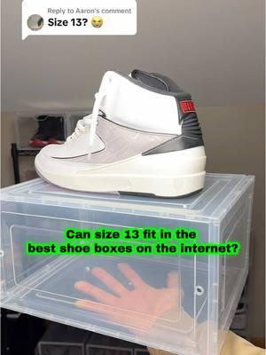 Replying to @Aaron Size 14 fits perfect so yes size 13 can too💪🏽 #tiktokshopholidayhual#sneakhead#shoebox#sneakers#sneakerhead#giftsforhim#giftsformen 