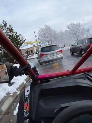 Just cruising through the @McDonald’s drive through in the snow tracked KRX!! #kombustionmotorsports #utv #snowutv #kawasakiKRX 