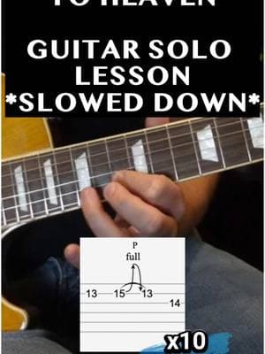 Learn the guitar solo to stairway to heaven by Led Zeppelin with this slowed down guitar lesson.  Guitar tabs in video. #guitartok #guitar #guitarsolo #guitartabs #guitarcover #guitarist #guitarlessons #guitarplayer 