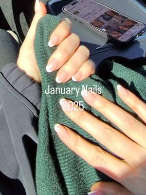 This is your January Nail Inspo #frenchchromenails #frenchnails #january2025nails #almondnails 