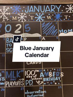 Replying to @Kayla Palos Happy New Year!! January calendar complete ✔️ #chalkboard #calendar #2025 #january #ideas #theme #handwriting #writing 