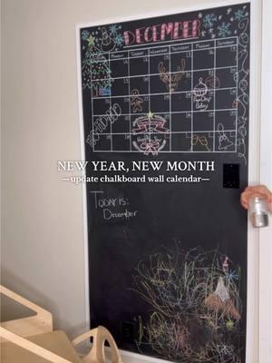 Going to be fun at the end of 2025 to see all the different designs we end up doing 🤍 #theminiboss__ #montessori #january #newmonth #chalkboardcalendar 