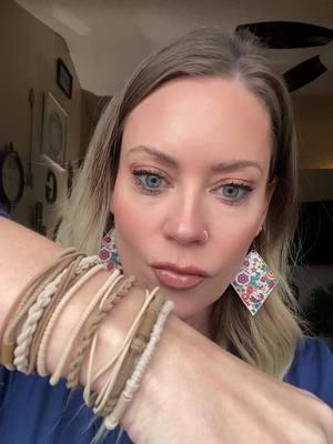 The cutest addition to any outfit that doesn’t look like a pony tail hair tie on your wrist in every picture! #bohostyle #bohemian #braceletstacks #hairties #ponytail #braceletstack #stackbracelets 