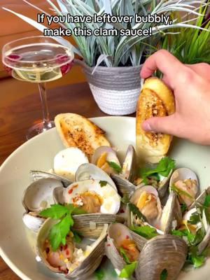 If you have leftover bubbly, make this clam sauce! 🥂 #kroger #champagne #EasyRecipes #clams #clamsauce #leftoverfood #newyear #foodies #FoodTok @shanilcooks // dairy free eats 