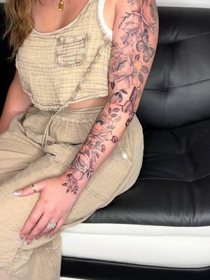 Floral tattoo sleeves! Who wants one?? Tattoo books just opened January 1st and will close January 2nd at midnight! If interested comment and I’ll have my assistant send you a form and schedule a consultation for you! #utahtattooartist #ogdentattooartist #slctattooartist #utahfinelinetattoo #floralsleeve 