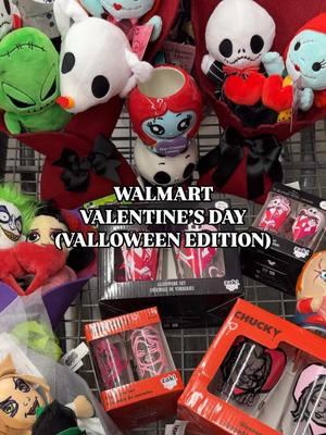 Valloween is IN STORE! Found at WALMART! They’re available online! Can search up the character names, plush bouquets, etc! I also have it linked in my LTK (affiliate link)  • • • #walmart #walmartfinds #walmartvalentines #walmartvday #walmartvalentinesday #valloween #valoween #valloweenfinds #valloween2025 #spookyallyear #halloweenallyear #halloweeneveryday #nightmarebeforechristmas #beetlejuice #halloweenlover #valentinesdaygift