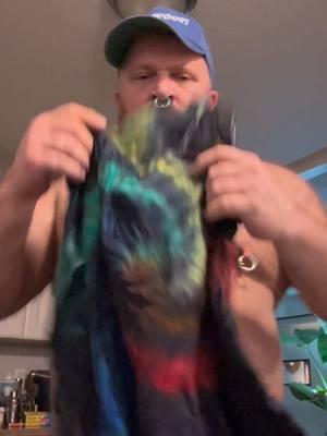 Wanted to try my new tie dye fixing machine but the directions were not clear. Was supposed to be a switchback spiral. #tiedye #tiedyereveal #tiedyefashion #diyfashion #gingerbeartiedyes #fyp 