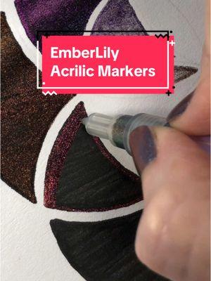 @EmberLily.com Acrylic Markers Mardi Gras Collection Let’s make a pretty swatch! #tools #nomistakes #colorshift #acrylic #markers #cirlces #easyart #easyarttutorial 