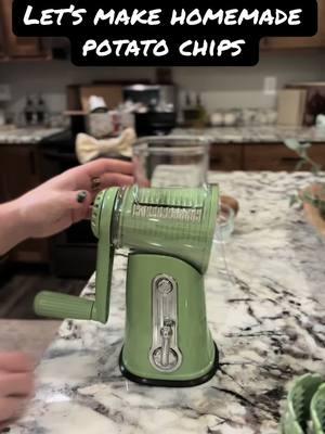 I love this thing because it literally sticks to your countertop and does not go anywhere and it has 5 attachments #fyp #cheesegrader #homemade  #kitchengadgets  #potatochips 