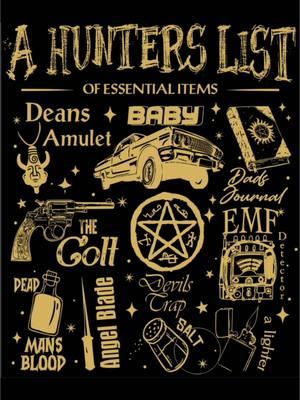 Supernatural fans will know this Hunters List by heart 🤘 #supernatural #supernaturaledit #supernaturalfans #supernaturalfamily #supernaturalshirt #deanwinchester  #supernaturaltiktok #spnfamily #spn #spnedit #spndeanandsam #samwinchester #kattyheavens 