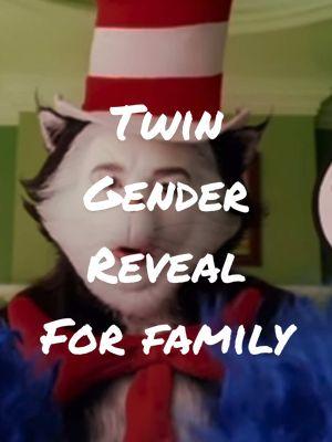 Our twin gender reveal for our families #fyp #pregnancy #pregnant #twins #diditwins #impregnant #babies #genderreveal #genders #family #catinthehat #thing1thing2 