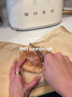 3 week starter for my first loaf!! It got completely eaten at a party last night, can't wait to make more 🥖🥖  --- #sourdough #firstloaf #sourdoughbread 