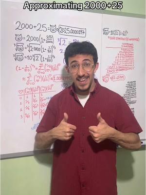 Happy New Year! Approximating 2000+25 by approximating cube roots. Time spent: ~40 minutes. #math #maths #fyp #foryou #approximation #2025 #newyear #uchicago 