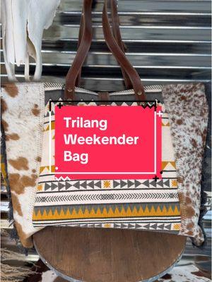 Weekend vibes, meet your perfect companion: the ultimate weekender bag.  Looking for a stylish bag that’s as practical as it is trendy? Your search ends here! Our weekender bags are designed to carry everything you need with ease while keeping you effortlessly chic. Whether it’s a quick getaway or a weekend adventure, we’ve got you covered. #aztec #weekendtrip #travel #myra #westernfashion 