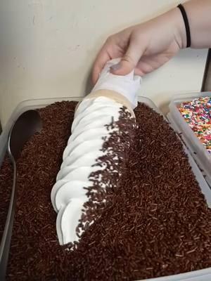 Vanilla cone with chocolate sprinkles  #vanilla #joesdairybarandgrill #joesdairybar #icecream #softserve #yum #sprinkles #cone