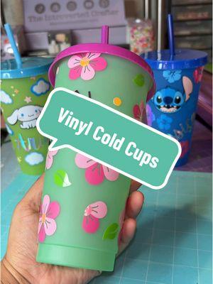 These came out so cute 🥰 #coldcup #coldcups #vinylcups #vinylcrafts #customcups #custom #crafter #cricutcraft #crafting #cricut #craftproject #crafting 