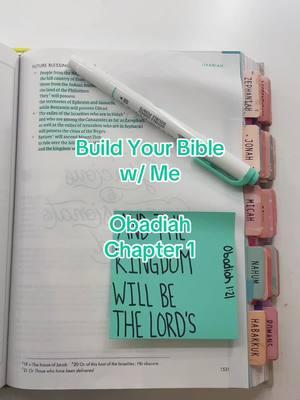 Build Your Bible w/ Me | Obadiah Chapter 1 (The only chapter) | #Bible #Biblesupplies #Christian #BibleOrganization #BibleStudy #BuildYourBible #Obadiah #Morganwallen 