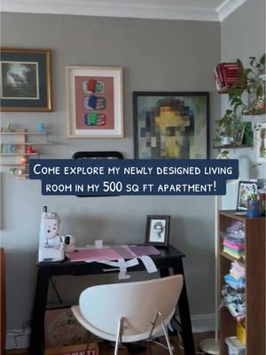 Quick little tour of my small apartment living room! Its where all my art happens! #homedecor #interordesign #designer #thrifted #artist #drawing #SmallBusiness #illustration 