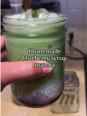 Homemade blueberry syrup with just 3 ingredients. Don’t be like me and let your syrup cool!🫐✨! Recipe below 👇 3-Ingredient Blueberry Syrup 	•	1 cup fresh or frozen blueberries 	•	1/2 cup sugar 	•	1/2 cup water 1️⃣ Combine all ingredients in a saucepan over medium heat. 2️⃣ Simmer for 5-7 minutes, mashing the blueberries as they soften. 3️⃣ Strain for a smooth syrup or leave chunky for extra texture. 4️⃣ Let it cool and transfer to bottle of choice. That’s it! Store in the fridge for up to a week. #EasyRecipe #BlueberrySyrup #homemadesyrups #homemadesimplesyrup #blueberrysyrup #blueberrysimplesyrup #coffeeathome #coffeerecipes #matchaathome #matcharecipes #blueberryrecipes #cozyliving  #creatorsearchinsights 